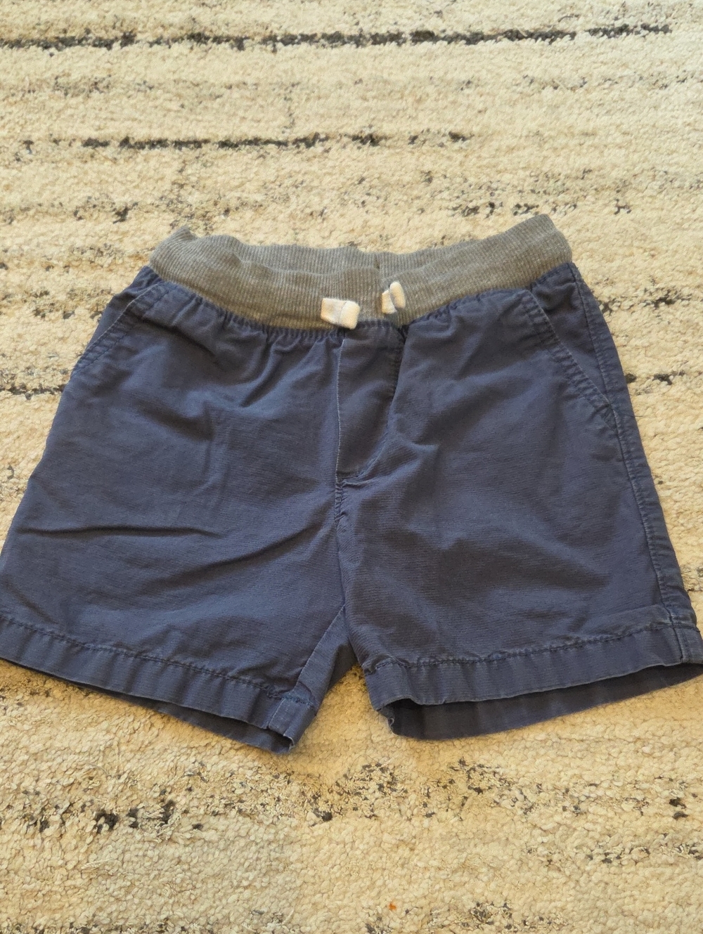 Carter's Blue Drawstring Shorts with Gray Waistband 3T